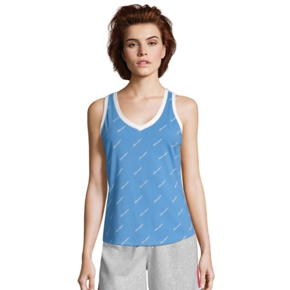 NWT Champion diagonal log heritage v-neck top